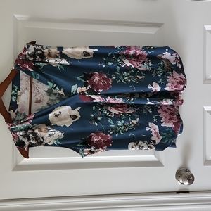 Stitch fix floral blouse xl blue